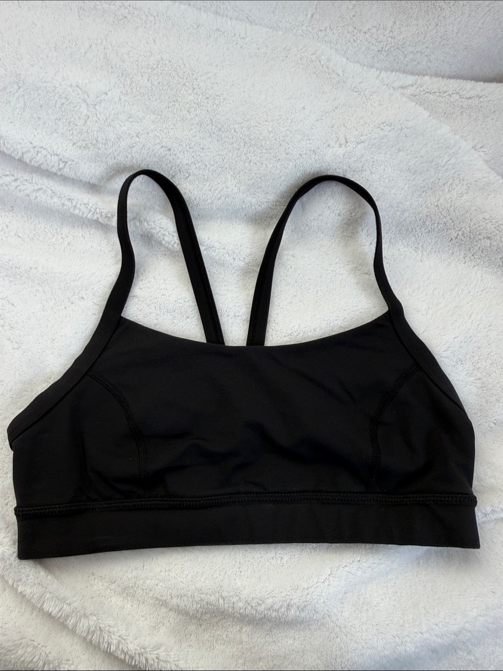 Lululemon Black Mesh Back Sports Bra Size 6